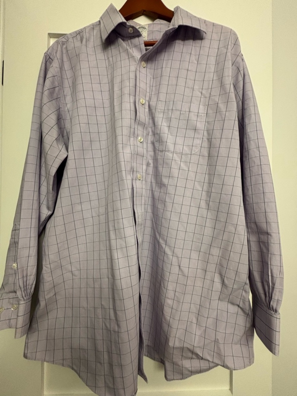Brooks Brothers Lavender Windowpane Dress Shirt